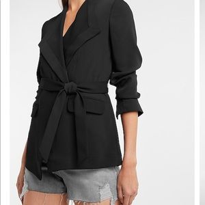 Express Tie Waist Boyfriend Blazer